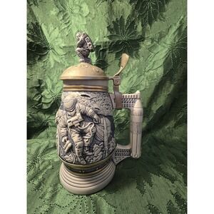 Vintage‎ 1991 Avon Conquest of Space Stein 25oz Beer Mug Ceramarte Pewter Lid